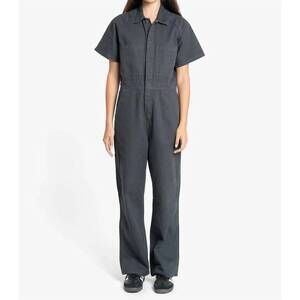 NEW THRILLS carpenter short sleeve coverall in dark charcoal